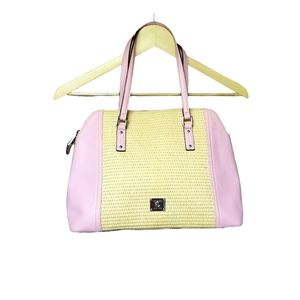 Lauren Ralph Lauren Percy Straw & Leather Tote
